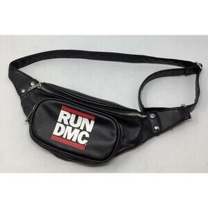 Run DMC Black Faux Leather Fanny Pack Waist Bag